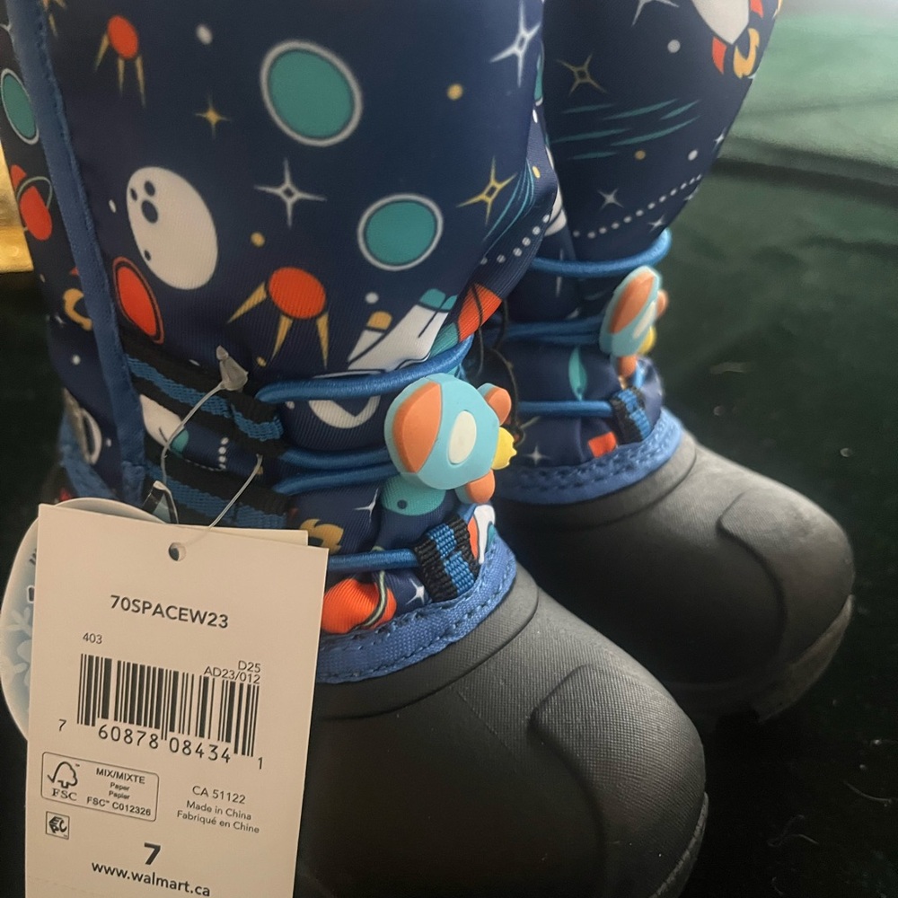 Kids Space Adventure Rain & Snow Boots - Blue and Black